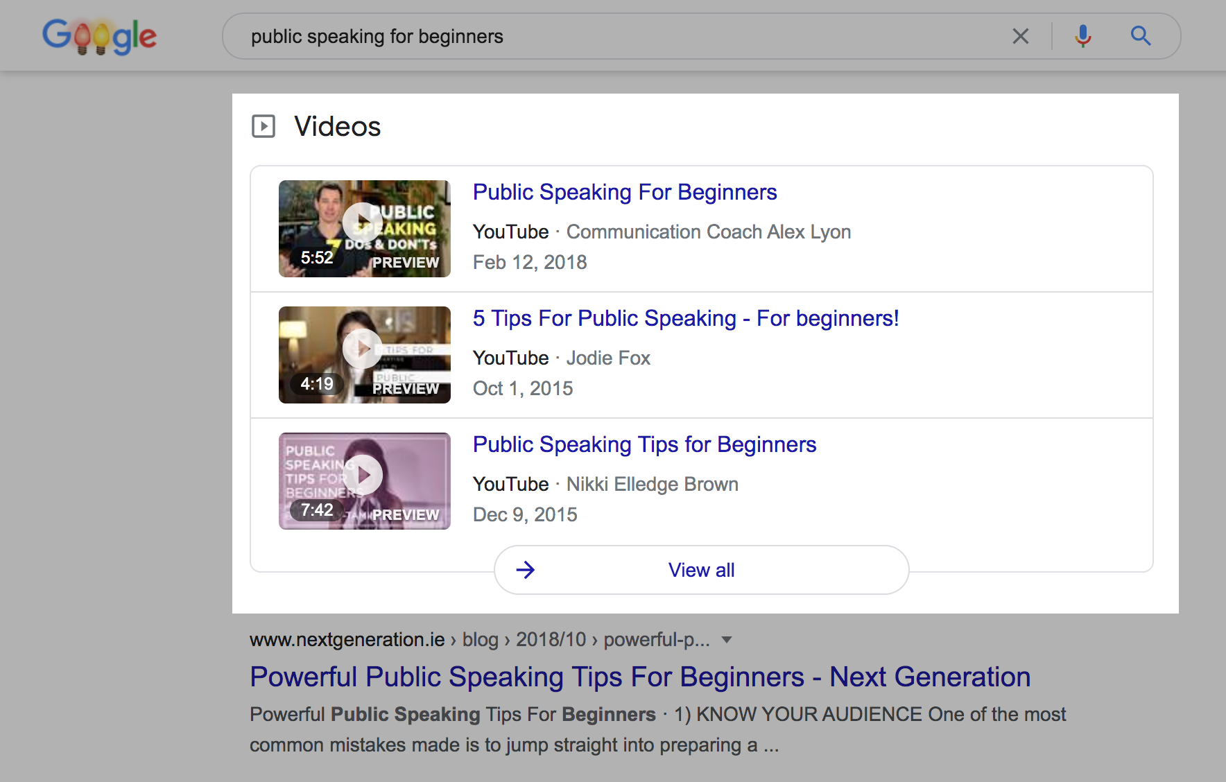 Consequently, your YouTube videos can also rank in Google Search, potentially boosting your views three to five times.